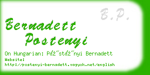 bernadett postenyi business card